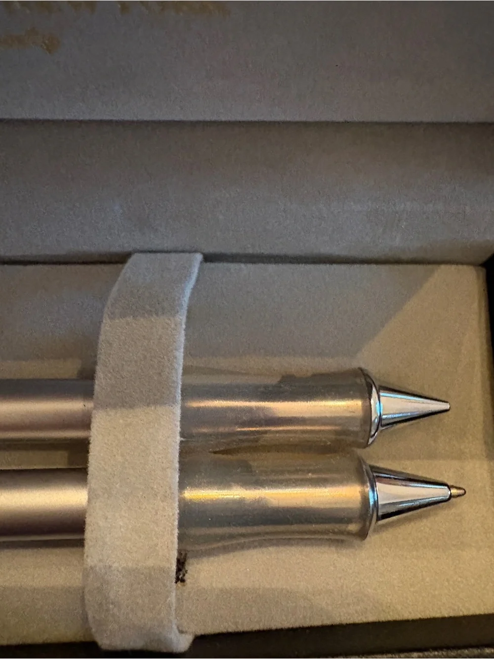 Pierre Cardin Silver Metallic Pen Duo with Chrome Accents